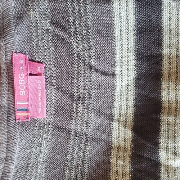 BCBG girls silver metallic and gray stripe dress - Picture 8 of 9